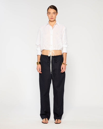 Broderie Summer Jogger - Navy Blue SERENA BUTE