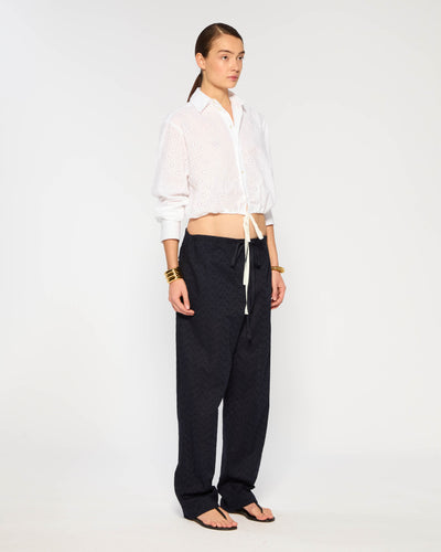 Broderie Summer Jogger - Navy Blue SERENA BUTE