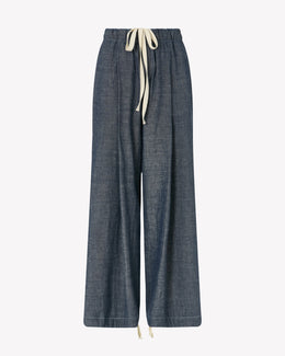 Chambray Slouchy Joggers - Dark Navy