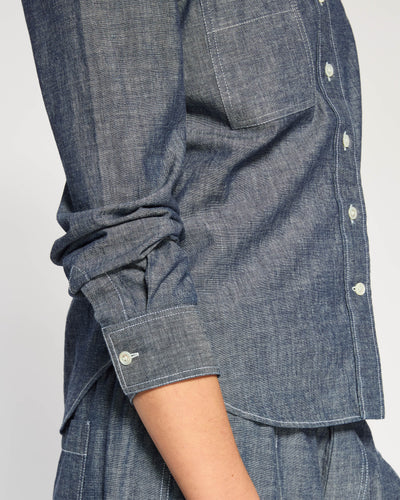 Chambray Serena Shirt - Dark Navy SERENA BUTE