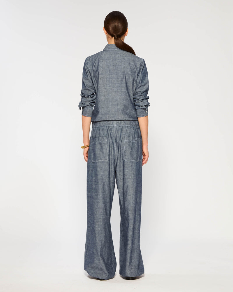 Chambray Slouchy Joggers - Dark Navy picture #4