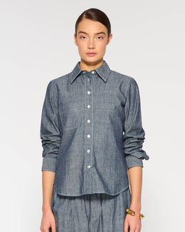 Chambray Serena Shirt - Dark Navy