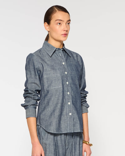 Chambray Serena Shirt - Dark Navy SERENA BUTE