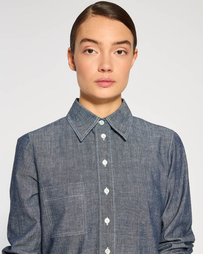Chambray Serena Shirt - Dark Navy SERENA BUTE