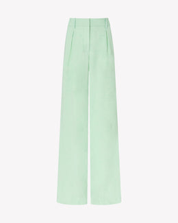 Linen Inverted Pleat Trouser - Peppermint