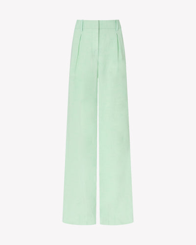 Linen Inverted Pleat Trouser - Peppermint SERENA BUTE