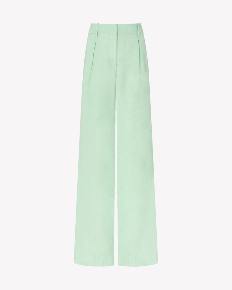 Linen Inverted Pleat Trouser - Peppermint picture #1
