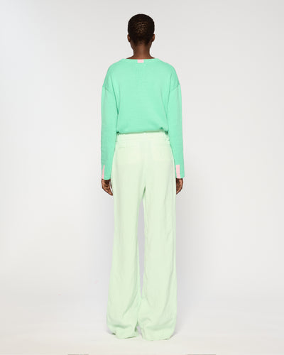 Linen Inverted Pleat Trouser - Peppermint SERENA BUTE
