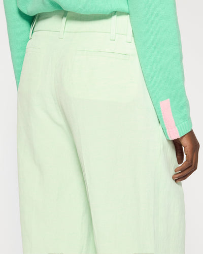 Linen Inverted Pleat Trouser - Peppermint SERENA BUTE