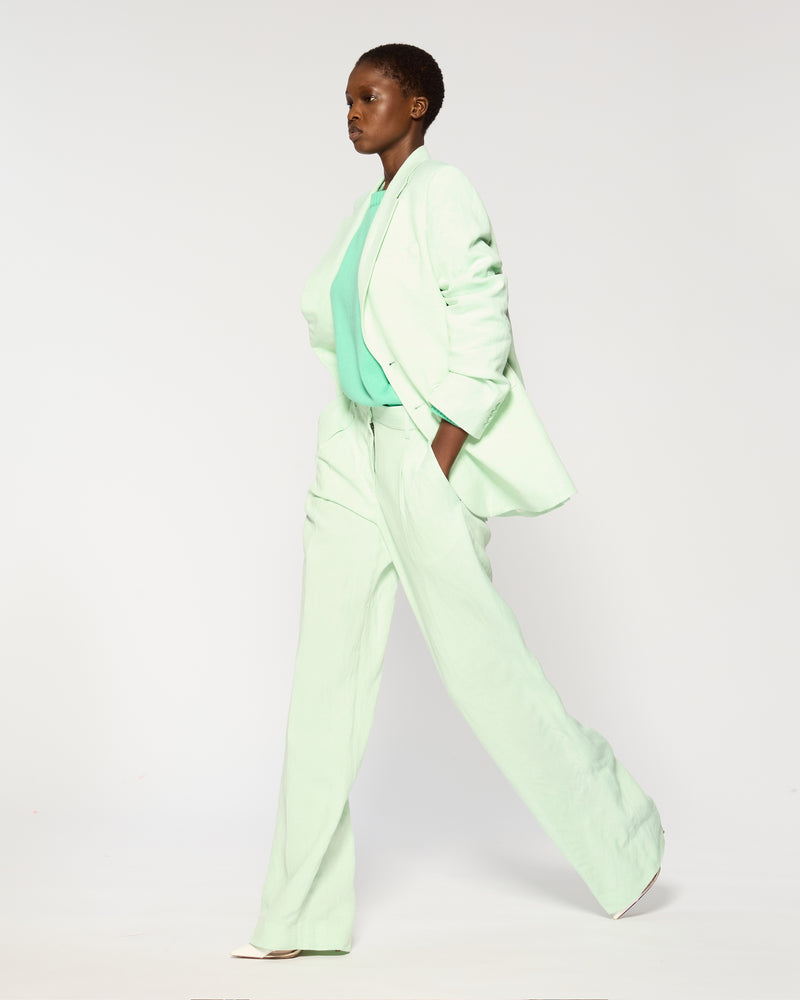 Linen Inverted Pleat Trouser - Peppermint SERENA BUTE