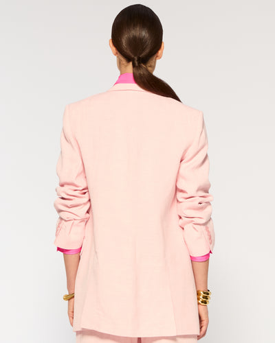 Linen Boyfriend Blazer - Pink SERENA BUTE