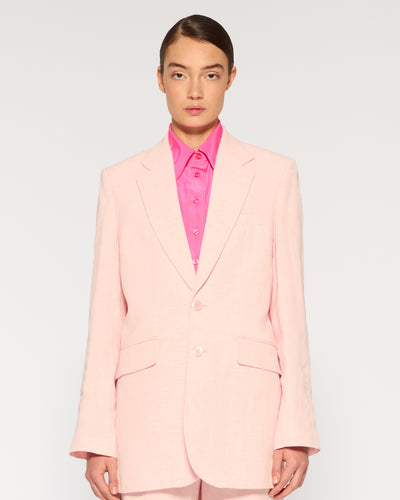 Linen Boyfriend Blazer - Pink SERENA BUTE
