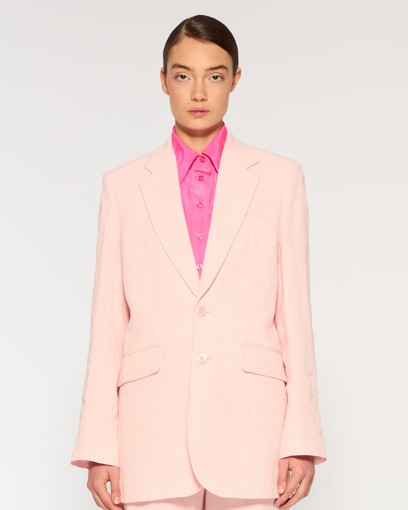 Linen Boyfriend Blazer - Pink picture #2