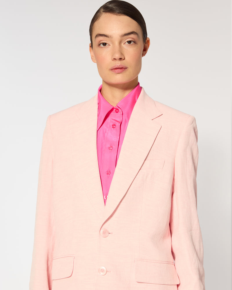 Linen Boyfriend Blazer - Pink picture #3
