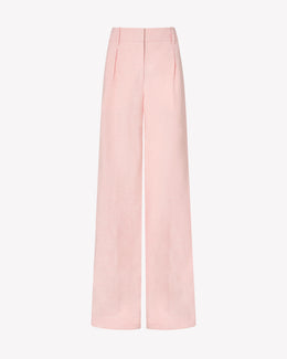 Linen Inverted Pleat Trouser - Pink