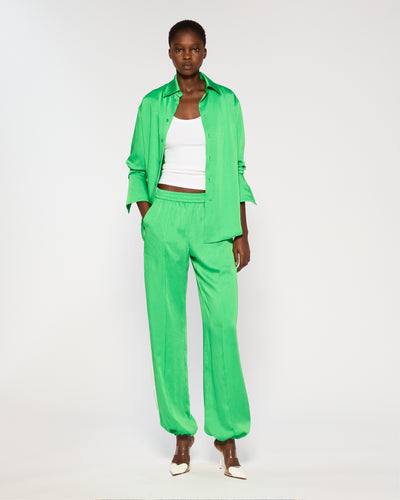 Crinkled Satin Serena Jogger - Classic Green SERENA BUTE
