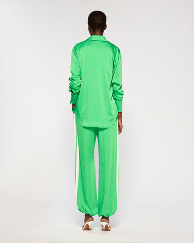Crinkled Satin Serena Jogger - Classic Green SERENA BUTE