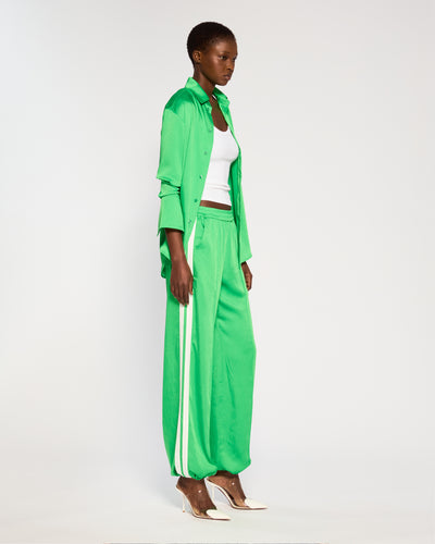 Crinkled Satin Serena Jogger - Classic Green SERENA BUTE