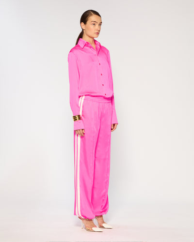 Crinkled Satin Serena Jogger - Shocking Pink SERENA BUTE