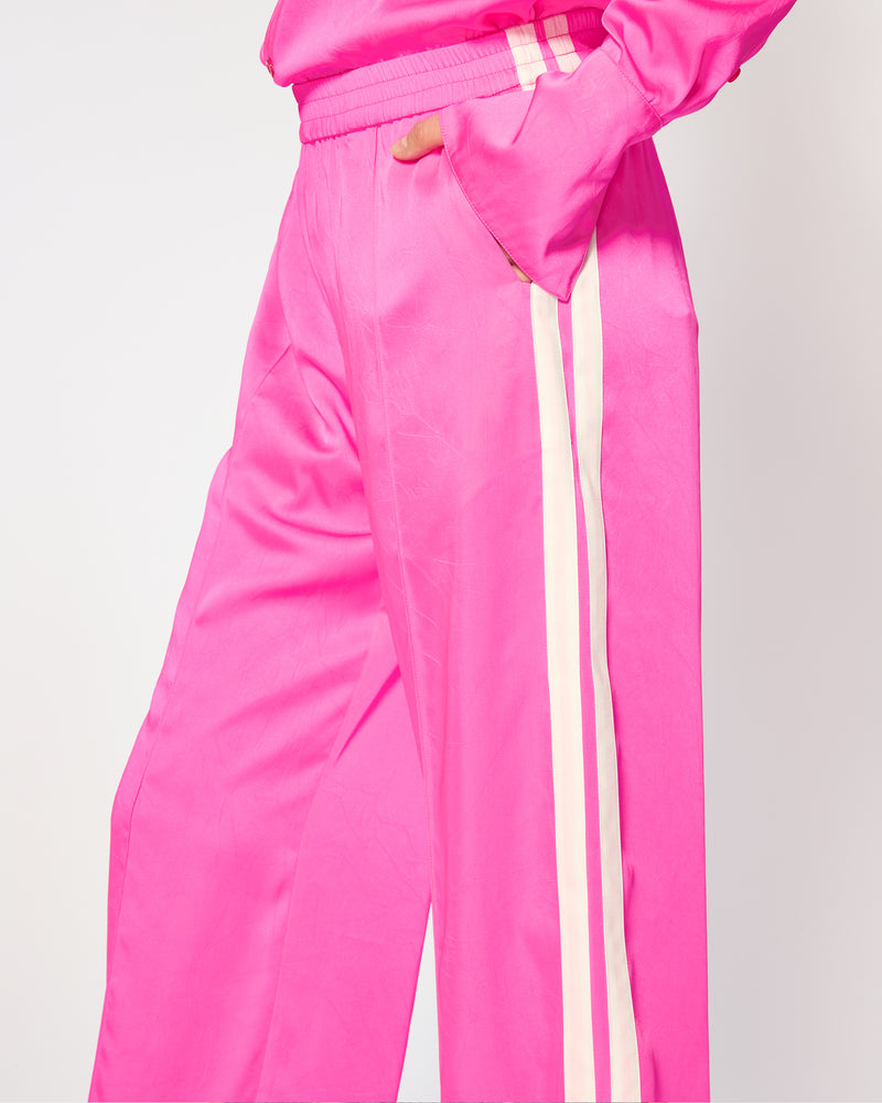 Crinkled Satin Serena Jogger - Shocking Pink SERENA BUTE