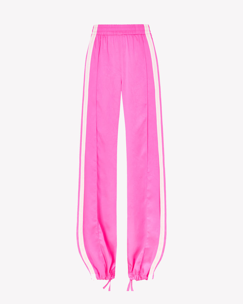 Crinkled Satin Serena Jogger - Shocking Pink SERENA BUTE