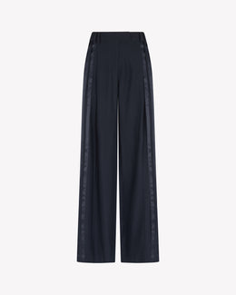 Silk Serena Trouser - Navy Blue