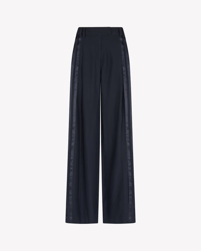 Silk Serena Trouser - Navy Blue SERENA BUTE