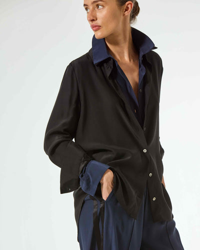 Silk Classic Shirt - Black SERENA BUTE