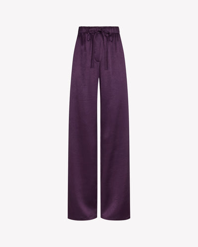 Satin Tapered Jogger - Aubergine SERENA BUTE