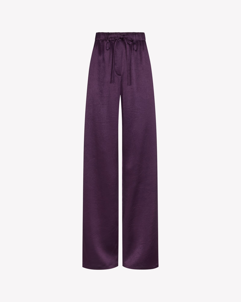 Satin Tapered Jogger - Aubergine picture #1