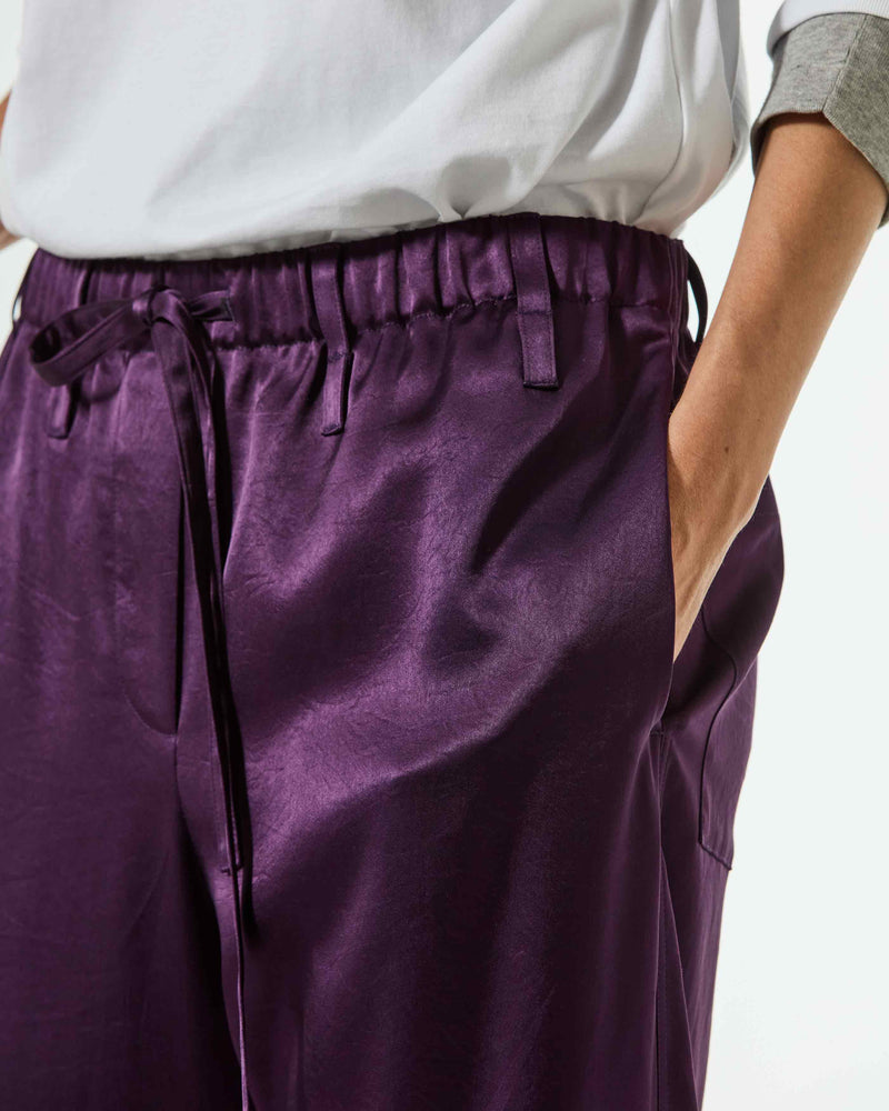 Satin Tapered Jogger - Aubergine SERENA BUTE