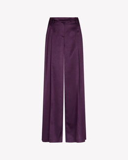 Satin Serena Trouser - Aubergine