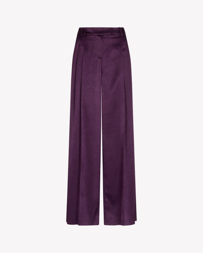 Satin Serena Trouser - Aubergine SERENA BUTE