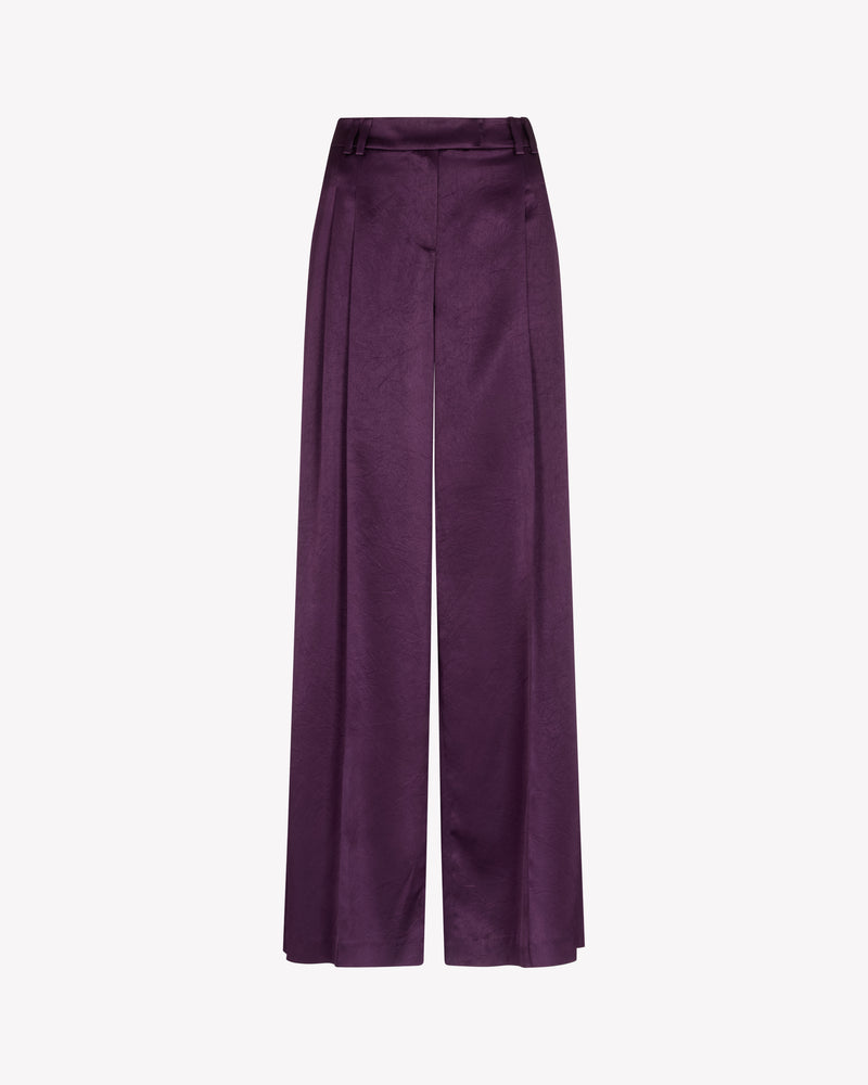 Satin Serena Trouser - Aubergine picture #1