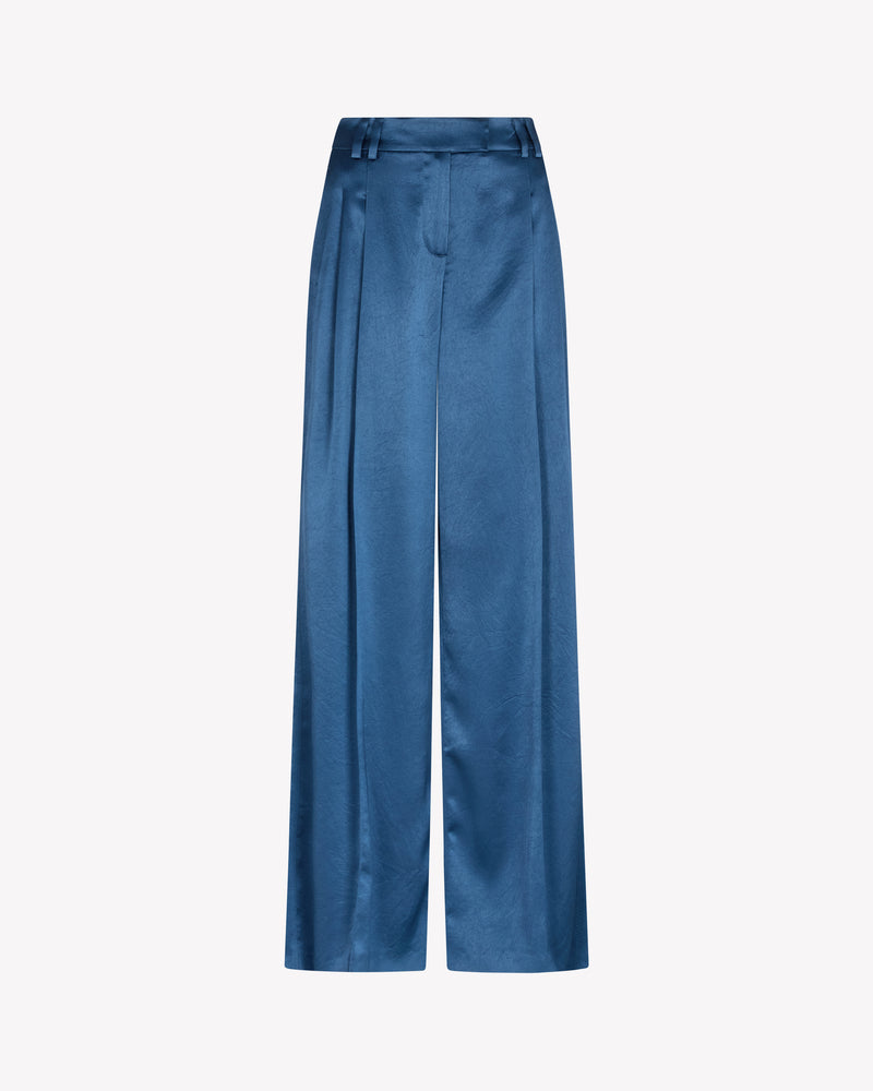 Satin Serena Trouser - Dusty Navy Blue picture #1