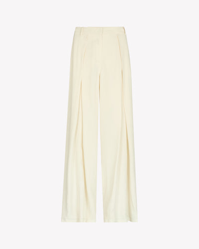 Cross Pleat Trouser - Ecru SERENA BUTE