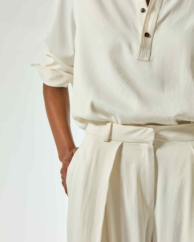 Cross Pleat Trouser - Ecru SERENA BUTE