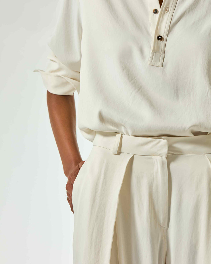 Cross Pleat Trouser - Ecru SERENA BUTE