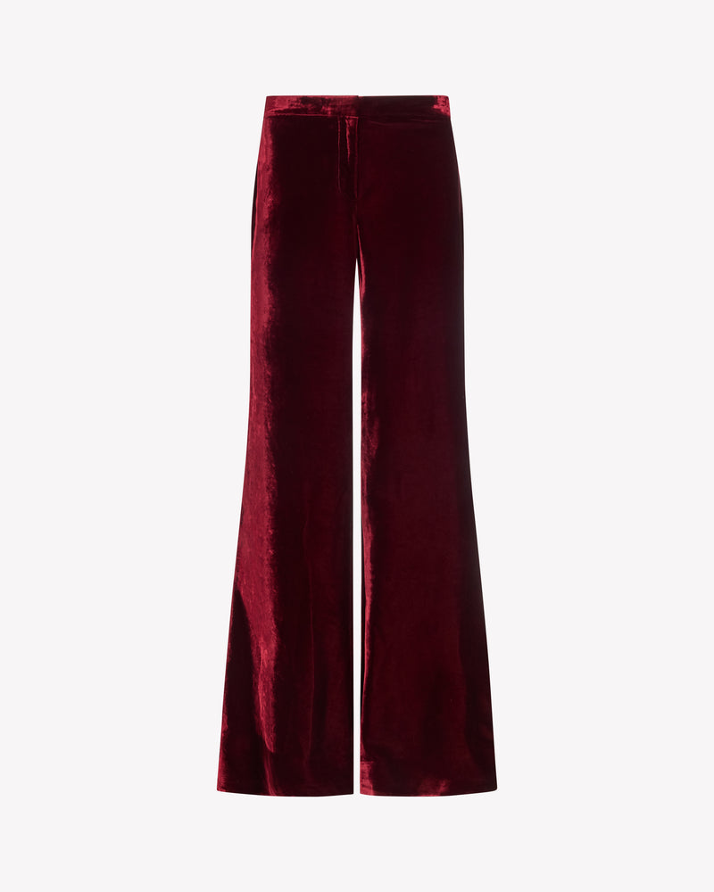 Velvet Flare Trouser - Burgundy picture #1