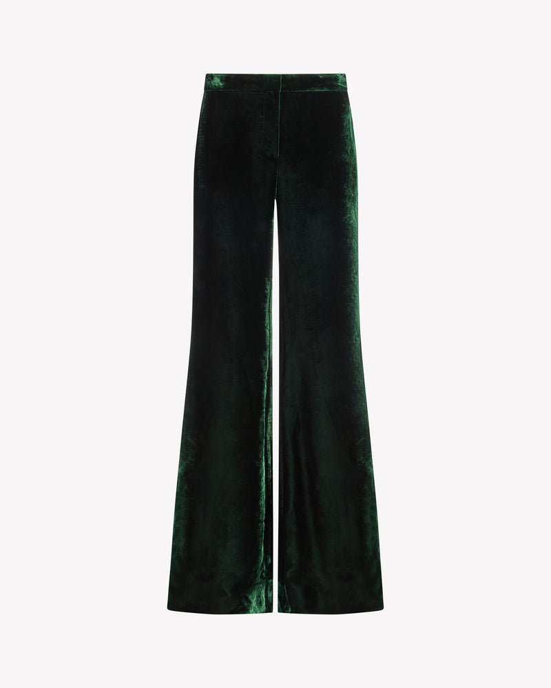 Velvet Flare Trouser - Dark Green picture #1