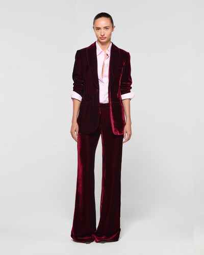 Velvet Flare Trouser - Burgundy SERENA BUTE