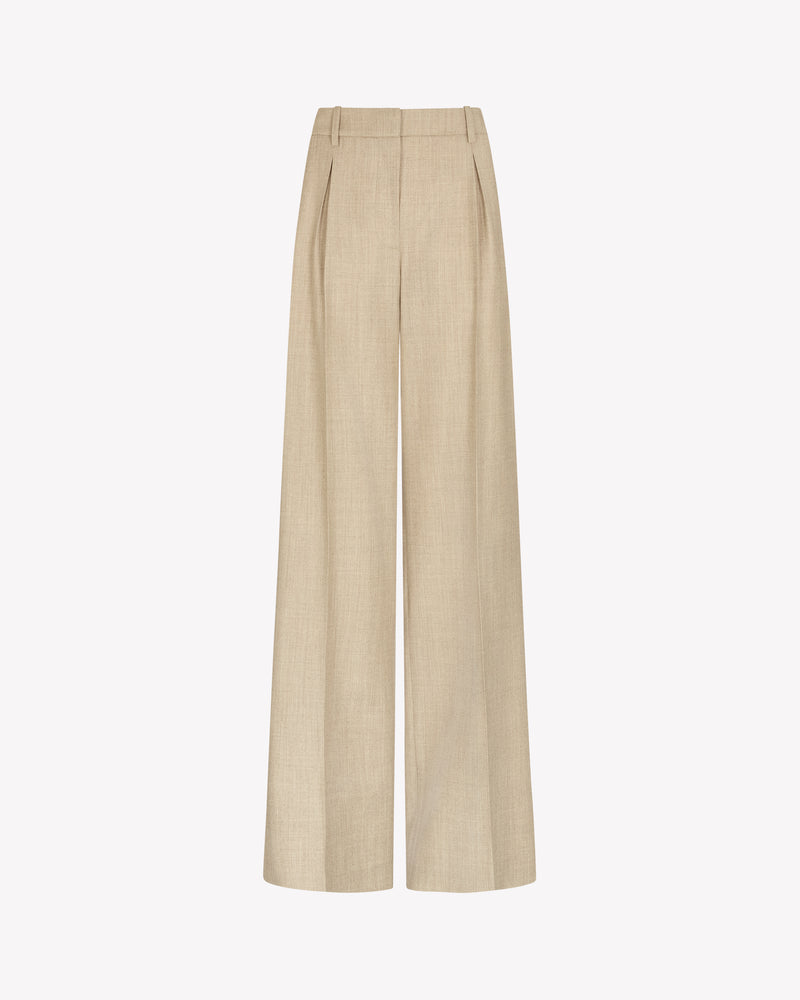 Wool Cashmere Inverted Pleat Trouser - Beige picture #1