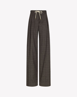 Soft Touch Side Tab Jogger - Brown and Grey Check