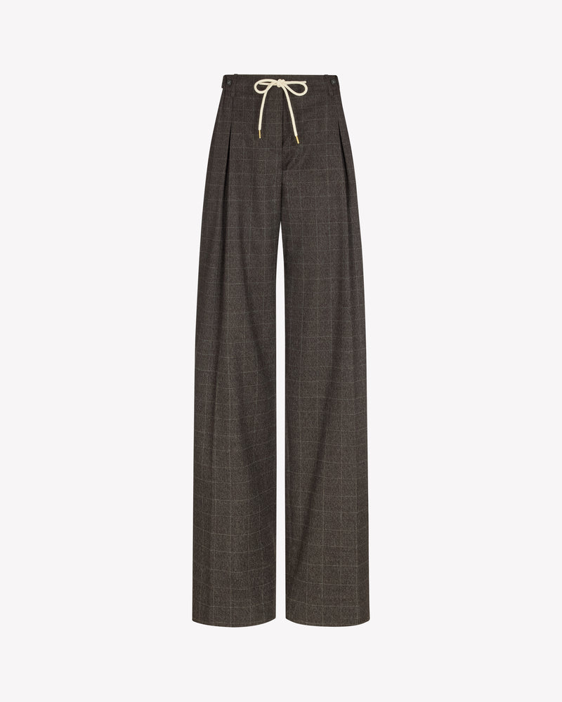 Soft Touch Side Tab Jogger - Brown and Grey Check SERENA BUTE