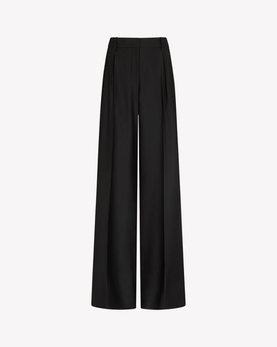 Wool Inverted Pleat Trouser - Black SERENA BUTE