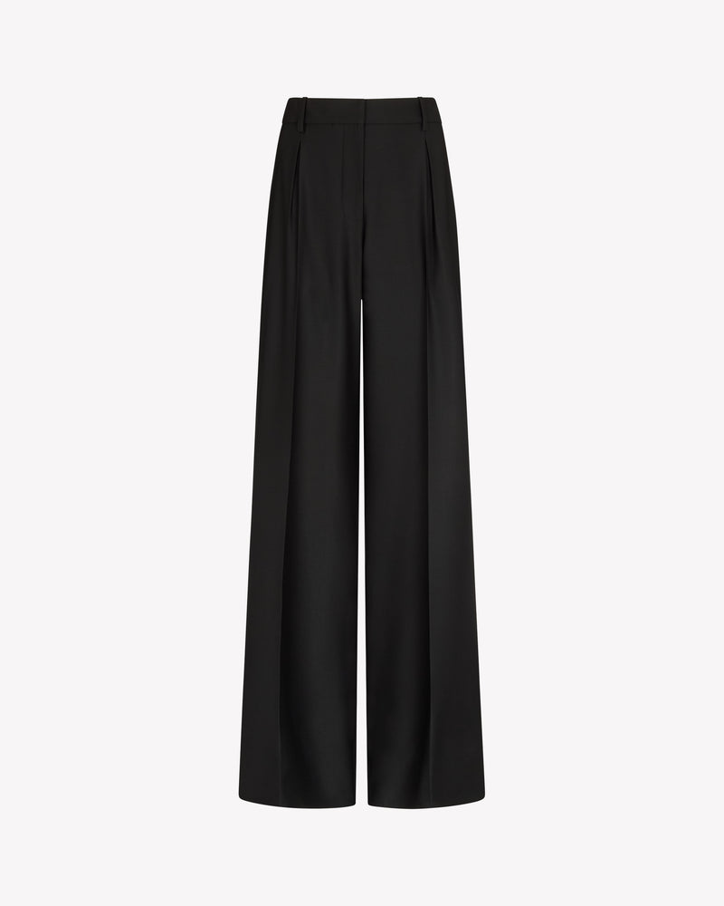 Wool Inverted Pleat Trouser - Black picture #1