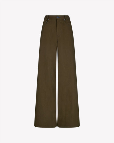 Cotton Loose Fit Trouser - Khaki SERENA BUTE