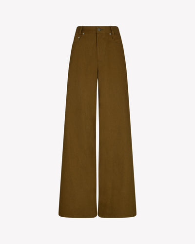 Cotton Loose Fit Trouser - Khaki SERENA BUTE