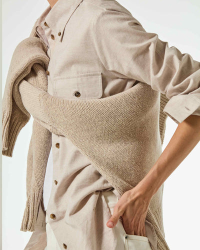 Brushed Cotton Shirt - Oatmeal SERENA BUTE