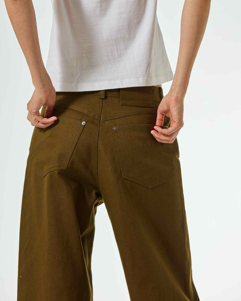 Cotton Loose Fit Trouser - Khaki SERENA BUTE